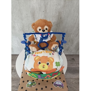 Tarta pañales forma Cochecito - Imagen 1